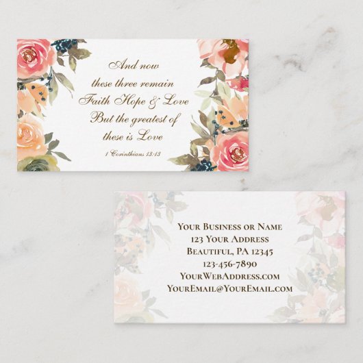 1コリント13:13信仰の願い愛の聖句 名刺 (正面/裏面)