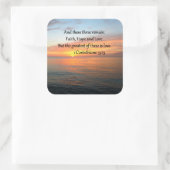 1コリント13:13日の出の写真 スクエアシール (バッグ)