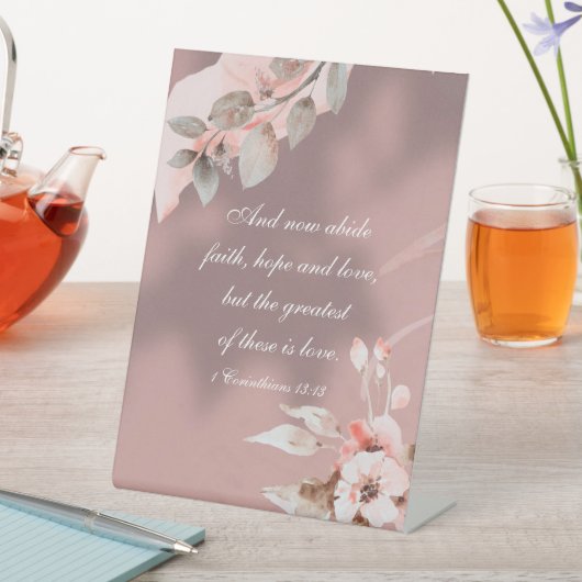 1コリント13:13素晴らしは愛のフローラ 台座サイン (インサイチュ)