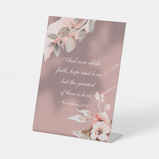 1コリント13:13素晴らしは愛のフローラ 台座サイン (正面)