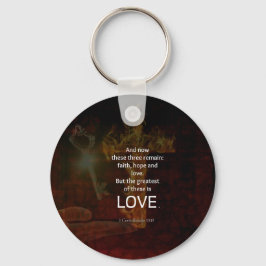 1コリント13:13聖書の聖句引用文の愛について キーホルダー