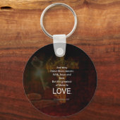 1コリント13:13聖書の聖句引用文の愛について キーホルダー (正面)
