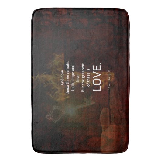 1コリント13:13聖書の聖句引用文の愛について バスマット (正面縦)