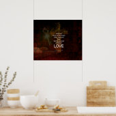 1コリント13:13聖書の聖句引用文の愛について ポスター (キッチン)