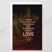 1コリント13:13聖書の聖句引用文の愛について 便箋 (正面/裏面)