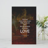 1コリント13:13聖書の聖句引用文の愛について 便箋 (スタンド正面)