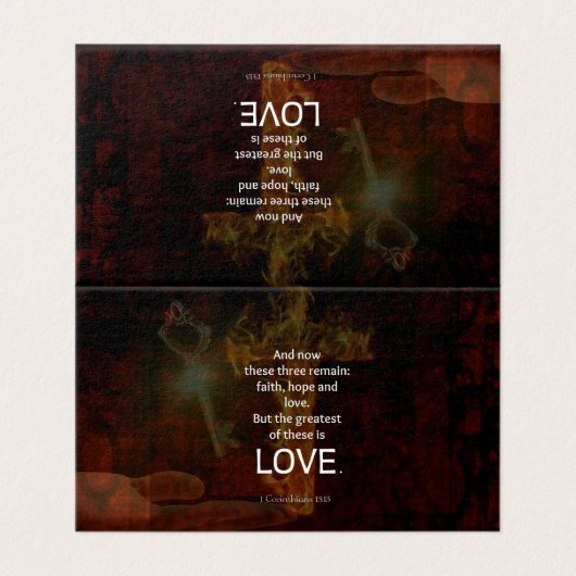 1コリント13:13聖書の聖句引用文の愛について 名刺 (外部フラット)