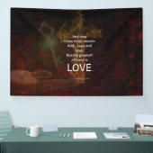 1コリント13:13聖書の聖句引用文の愛について 横断幕 (トレードショー)