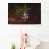 1コリント13:13聖書の聖句引用文の愛について 横断幕 (インサイチュ)