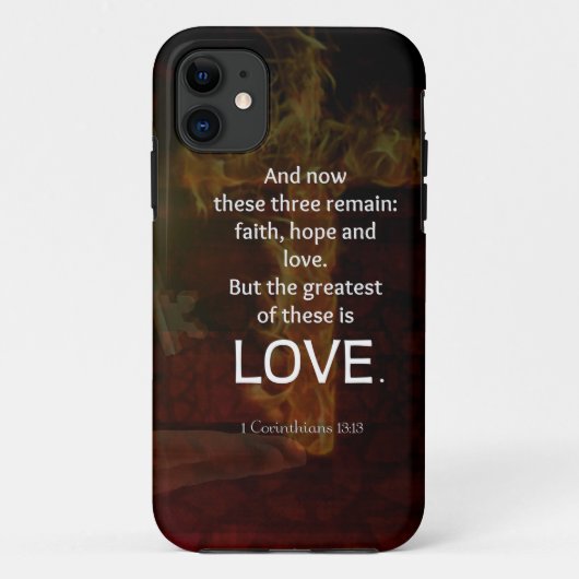 1コリント13:13聖書の聖句引用文の愛について Case-Mate iPhoneケース (裏面)