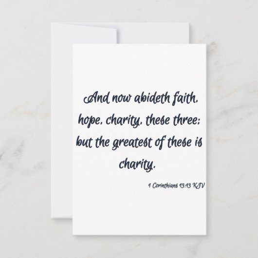 1コリント13:13 KJV聖書の聖なる書物、 経典挨拶 カード (正面)