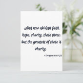 1コリント13:13 KJV聖書の聖なる書物、 経典挨拶 カード (スタンド正面)