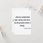 1コリント13:13 KJV聖書の聖なる書物、 経典挨拶 カード (正面/裏面インサイチュ)