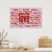 1コリント13:1-13ハート布 ポスター (キッチン)