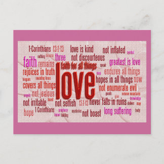 1コリント13:1-13ハート布 ポストカード
