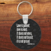 1コリント13:4基本キーチェーン キーホルダー (正面)