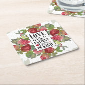 1コリント13:4愛は患者の愛は親切である スクエアペーパーコースター (アングル)