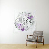 1コリント13:4愛は患者バイオレットフローラ タペストリー (インサイチュ(横))