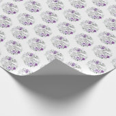 1コリント13:4愛は患者バイオレットフローラ ラッピングペーパー (角)