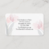 1コリント13:4愛は患者ピンクのチューリップバス 名刺 (裏面)