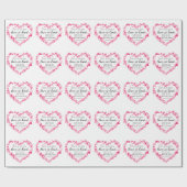 1コリント13:4愛は患者ピンクのハート ラッピングペーパー (フラット)