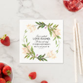 1コリント13:4愛は患者ピンクフローラ スタンダードカクテルナプキン (インサイチュ)