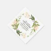 1コリント13:4愛は患者ピンクフローラ スタンダードカクテルナプキン (角)