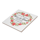 1コリント13:4愛は患者フローラハート タイル (側面)