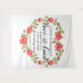 1コリント13:4愛は患者フローラハート タペストリー (正面(横))