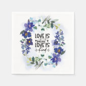 1コリント13:4愛は辛抱強い聖書の聖句である スタンダードカクテルナプキン (正面)