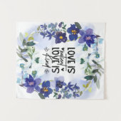 1コリント13:4愛は辛抱強い聖書の聖句である タペストリー (正面(横))