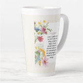 1コリント13:4-5なだめるような水彩デザイン カフェラテマグ (右アングル)