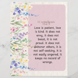 1コリント13:4-5なだめるような水彩デザイン チラシ