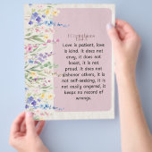 1コリント13:4-5なだめるような水彩デザイン チラシ (手)