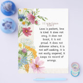 1コリント13:4-5なだめるような水彩デザイン チラシ (シングル)