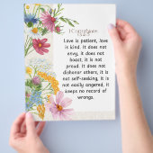 1コリント13:4-5なだめるような水彩デザイン チラシ (手)