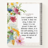 1コリント13:4-5なだめるような水彩デザイン ノートブック (裏面)