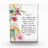 1コリント13:4-5なだめるような水彩デザイン フォトブロック (正面)