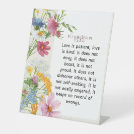 1コリント13:4-5なだめるような水彩デザイン 台座サイン