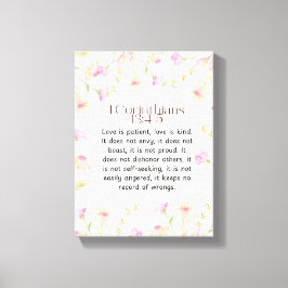 1コリント13:4-5クリスチャン聖書聖書聖文芸術 キャンバスプリント