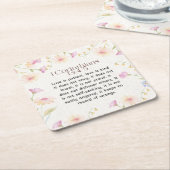 1コリント13:4-5クリスチャン聖書聖書聖文芸術 スクエアペーパーコースター (アングル)