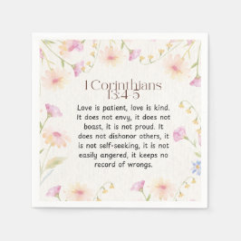 1コリント13:4-5クリスチャン聖書聖書聖文芸術 スタンダードカクテルナプキン