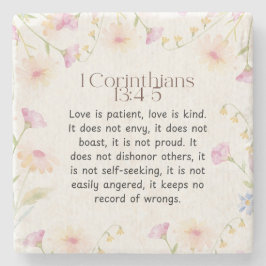 1コリント13:4-5クリスチャン聖書聖書聖文芸術 ストーンコースター