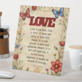 1コリント13:4-5クリスチャン聖書聖書聖文芸術 台座サイン (インサイチュ)