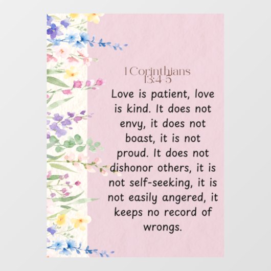 1コリント13:4-5聖書の詩のイメージ ウィンドウサイン (シート)