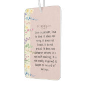 1コリント13:4-5聖書の詩のイメージ カーエアーフレッシュナー (左)