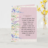 1コリント13:4-5聖書の詩のイメージ カード (黄色い花)