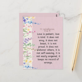 1コリント13:4-5聖書の詩のイメージ ポストカード