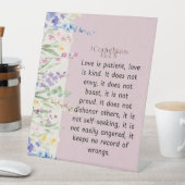 1コリント13:4-5聖書の詩のイメージ 台座サイン (インサイチュ)