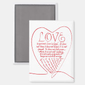 1コリント13 4 7書道バイブル聖句 マグネット (正面/裏面)